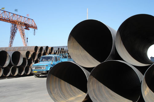 Double submerged arc spiral welded pipe